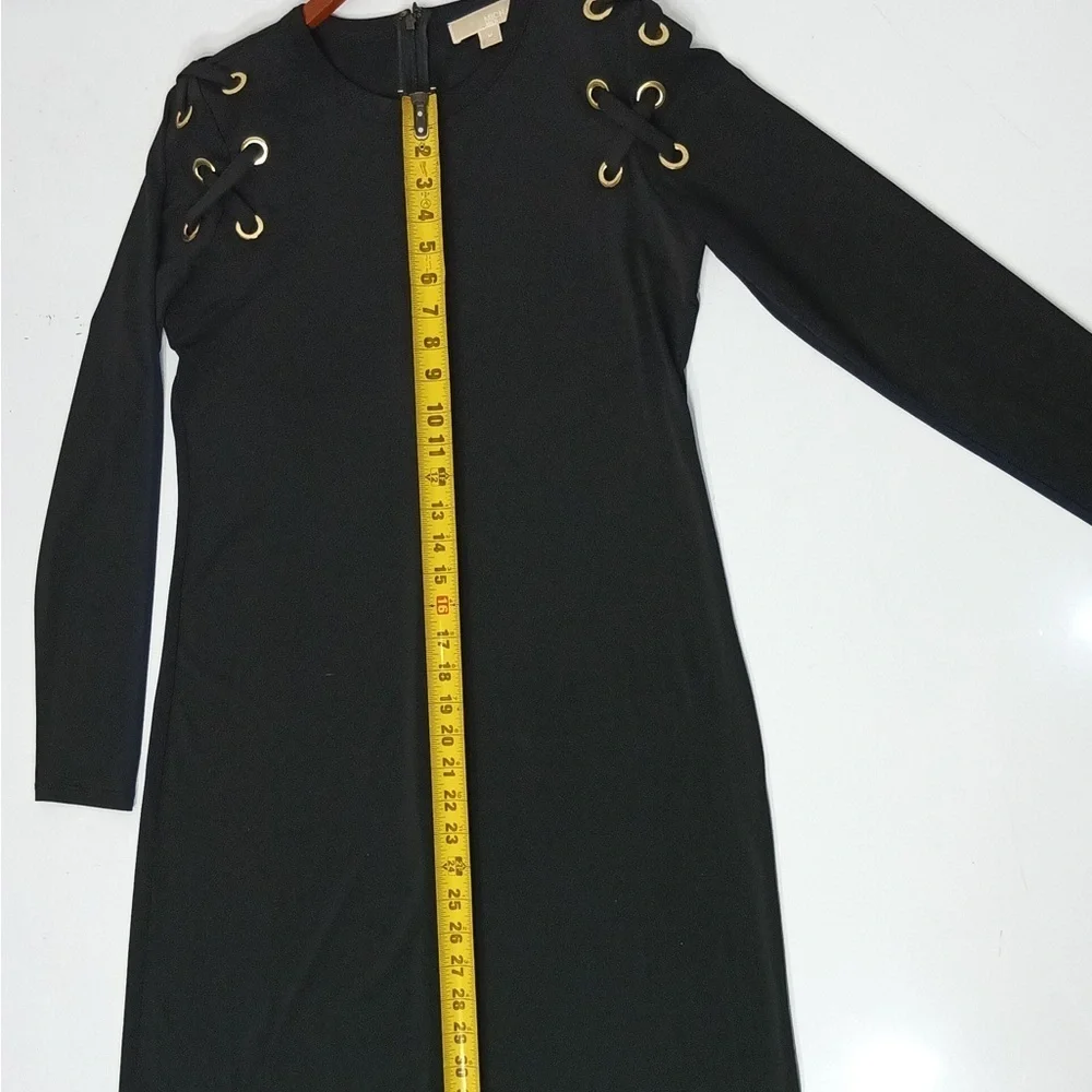 MK Elegant Black Dress with Gold Accents size M pre owned Exellent condition